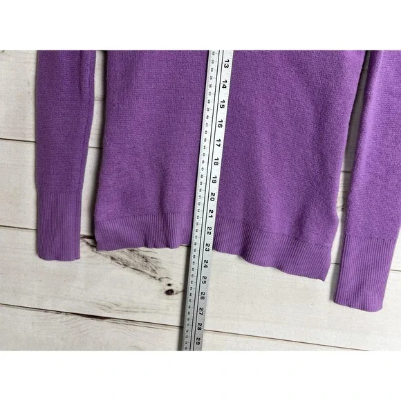 Wicked Wool Sweater Womens XS Purple Extrafine Merino Wool V Neck Henley - Picture 5 of 7